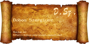 Dobos Szergiusz névjegykártya